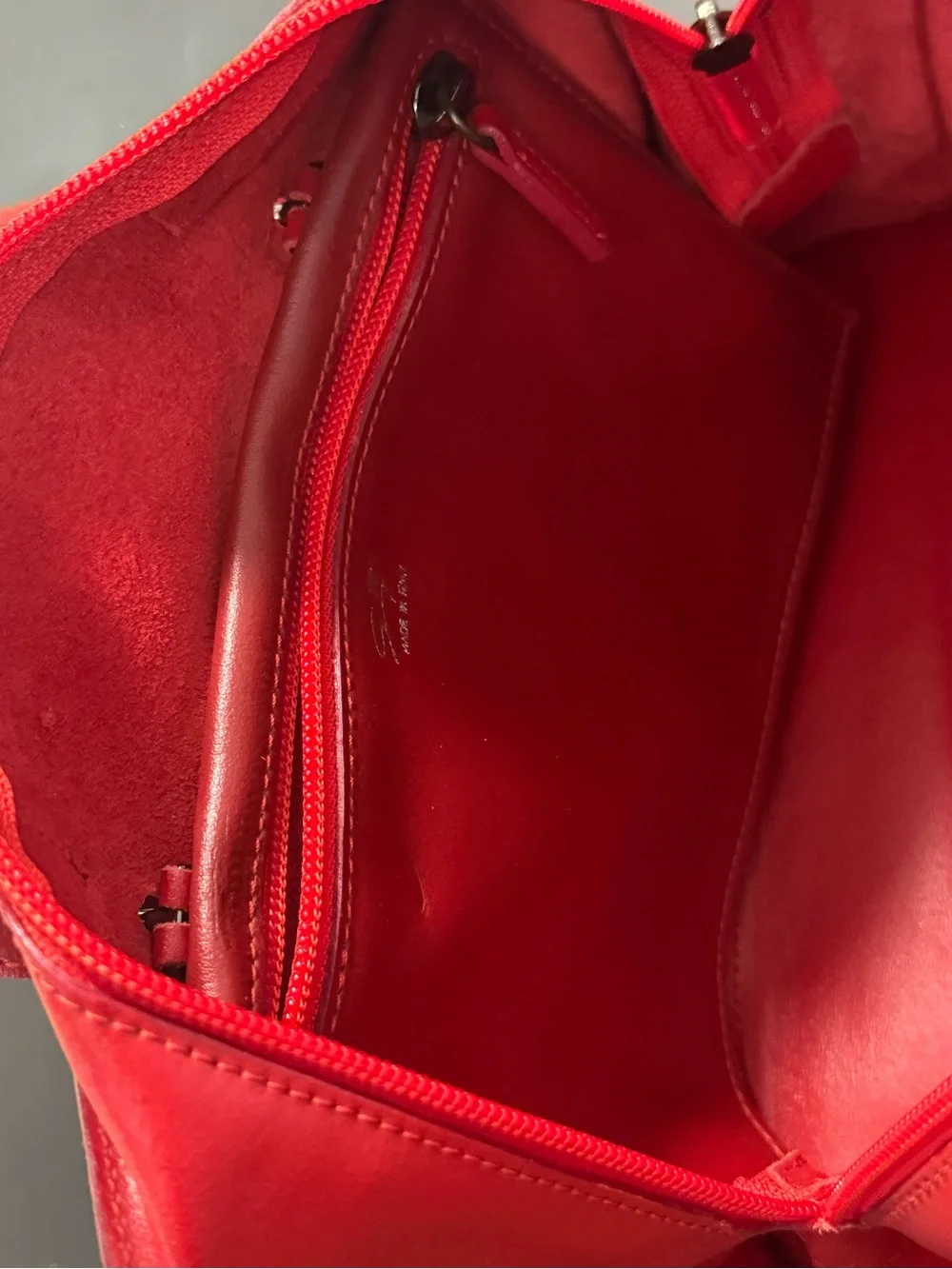 GENNY Made In Italy Red Leather Bag Purse